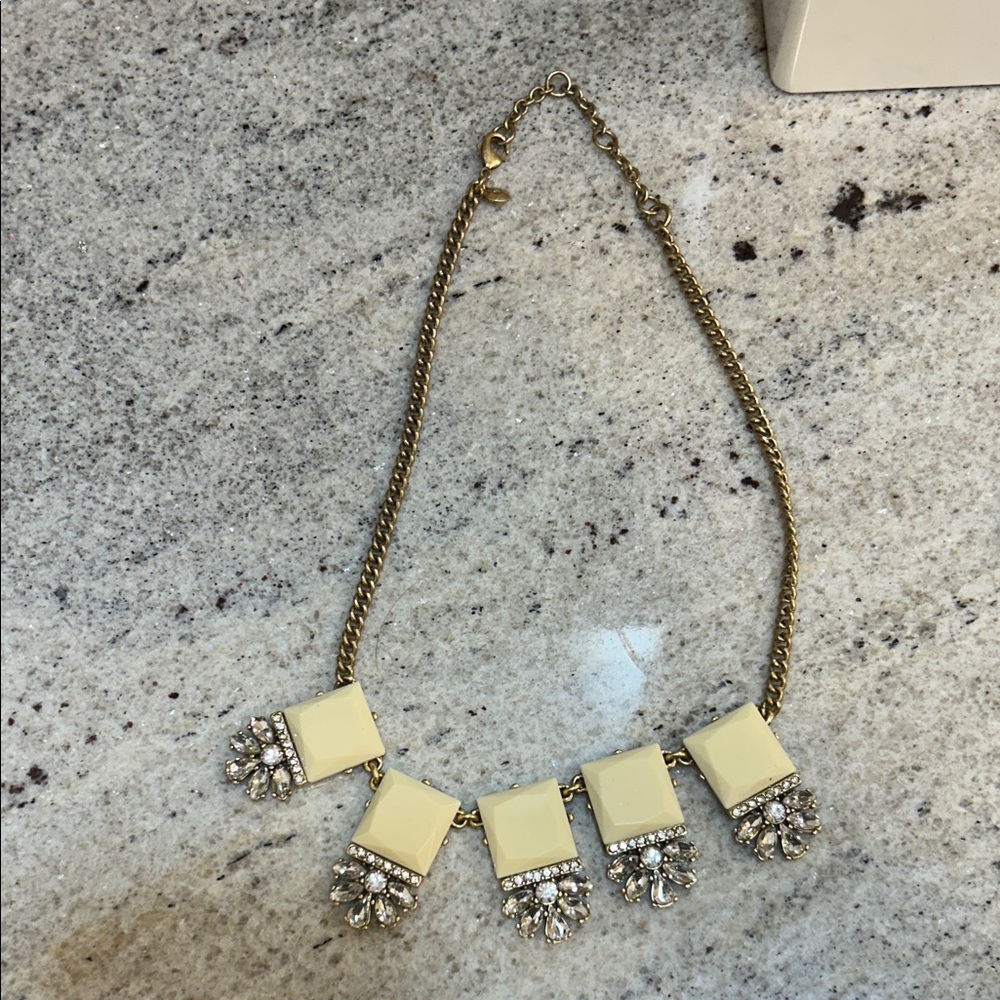 J. Crew factory Cream and Gold statement Necklace